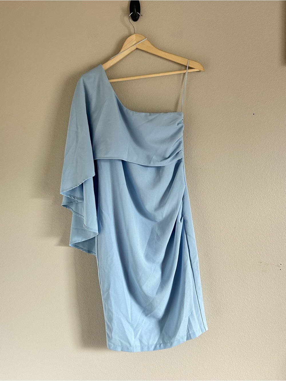Strut & Bolt Light Blue One-Shoulder Draped Women’s Dress Small NWOT